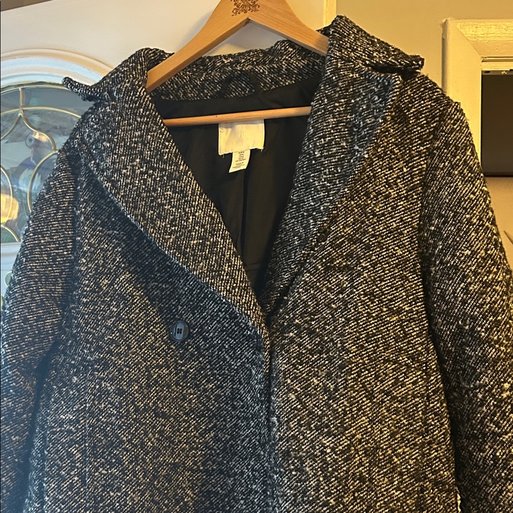 H&M Black and White Pea Coat